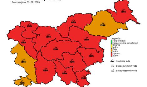 Sušne razmere v Sloveniji se zaostrujejo