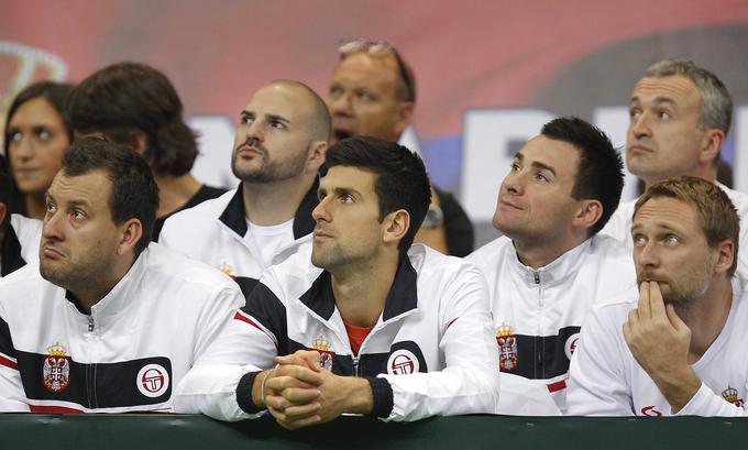 Novak Đoković je zadnji dvoboj odigral na Davisovem pokalu v Beogradu, ko se je Srbija merila proti Španiji in tudi zmagala. | Foto: Guliverimage/Getty Images