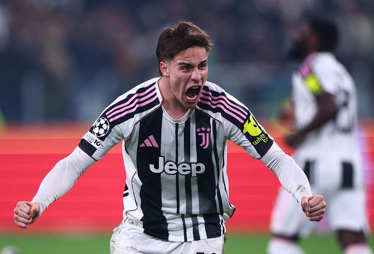 Veselje Turka Kenana Yildiza (Juventus) po tretjem zadetku Stare dame, s katero so gostitelji izsilili podaljšek. | Foto: Reuters