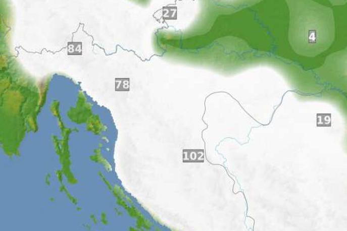 Hrvaška vreme | Ob nenadnem in izrazitem padcu temperature je pričakovati sneg. | Foto DHMZ