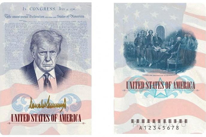 donald trump | Tisti, ki bodo za potni list zaprosili na uradu v prestolnici ZDA, ne bodo imeli možnosti izbire in bodo morali sprejeti dokument s Trumpovo podobo na njem, če bodo hoteli potovati. | Foto Reuters