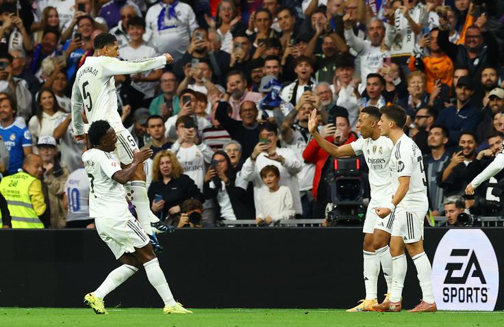 Kylian Mbappe Kylian Mbappe je zadel za prvo vodstvo Reala, Jude Bellingham pa za vodstvo in končnih 2:1. | Foto: Reuters