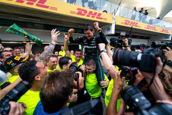 George Russell je svojo prvo in za zdaj edino zmago dosegel lani v Braziliji. | Foto: Guliverimage