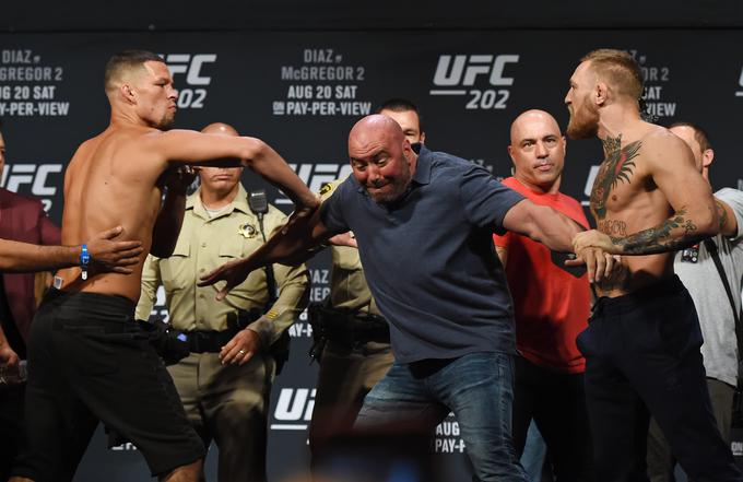 Predsednik UFC Dana White je že navajen, da mora na tako imenovanih face-offih dati vse od sebe, da ne pride do boja še pred spektaklom.  | Foto: Guliverimage/Getty Images