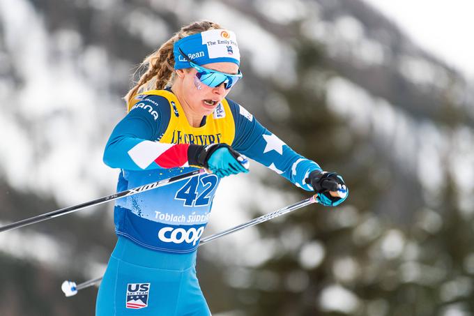 Američanka Jessica Diggins trenutno vodi v skupnem seštevku turneje Tour de Ski. | Foto: Guliverimage/Vladimir Fedorenko