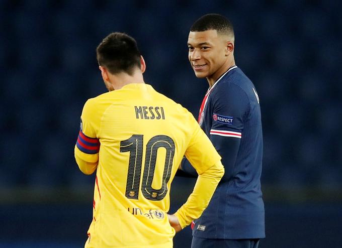 Kylian Mbappe je na tekmi proti Barceloni popravil rekord lige prvakov in postal najmlajši nogometaš, ki je v tem tekmovanju dosegel 25 zadetkov. | Foto: Reuters