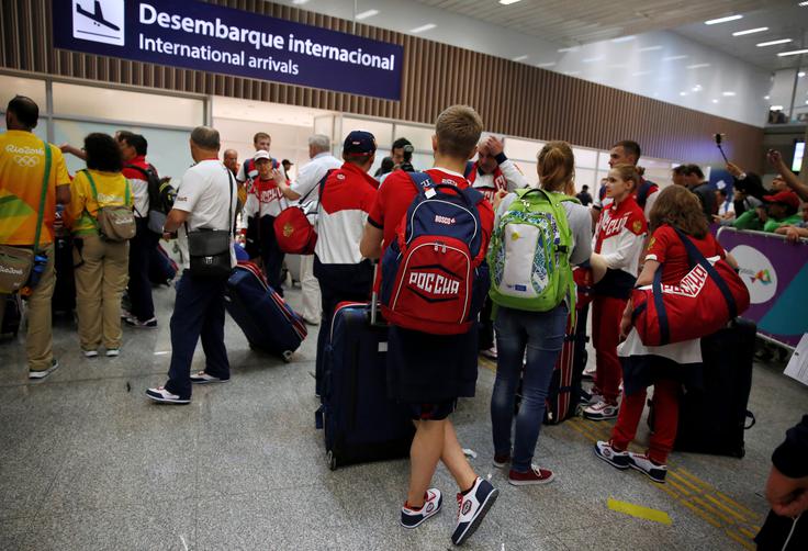 Del ruske olimpijske odprave je že pristal v Riu. | Foto: 