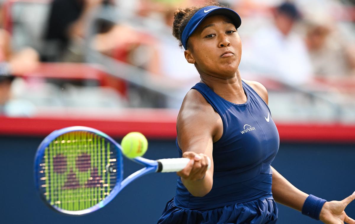 Naomi Osaka | Nekdanja prva teniška igralka na svetu Naomi Osaka je na turnirju WTA 1000 v kanadskem Montrealu v osmini finala dosegla drugo najhitrejšo zmago v karieri in se prvič po Dohi 2024 uvrstila v četrtfinale na turnirju te ravni. | Foto Reuters