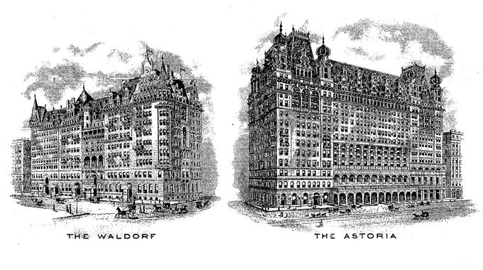 Waldorf Astoria je ime dobil po hotelih Waldorf in Astoria, ki sta ju na Peti aveniji zgradila sprta sorodnika iz bogate rodbine Astor. | Foto: Thomas Hilmes/Wikimedia Commons