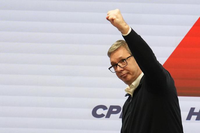 Aleksandar Vučić | "Hvala Srbiji za ogromno zaupanje," je po razglasitvi rezultatov dejal Vučić. | Foto Antonio Ahel/Ata images/Pixsell