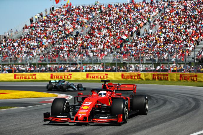 Sebastian Vettel Montreal | Sebastian Vettel je prvi prečkal ciljno črto, a zaradi kazni končal na drugem mestu. | Foto Guliver/Getty Images