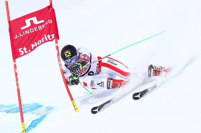 Po drugem mestu v kombinaciji je Marcel Hirscher slavil zmago v veleslalomu. Zdaj ga čaka še nedeljski slalom. | Foto: Getty Images