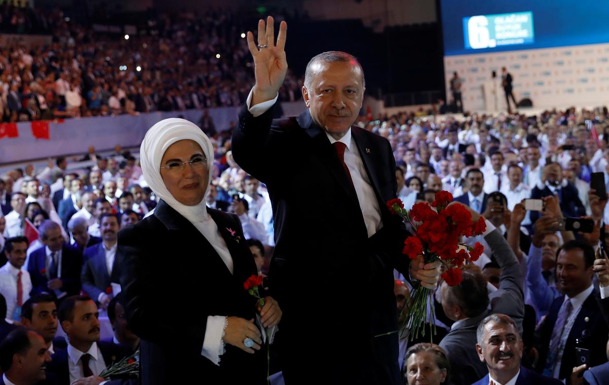Erdogan | Recep Tayyip Erdogan z ženo Emine | Foto Reuters