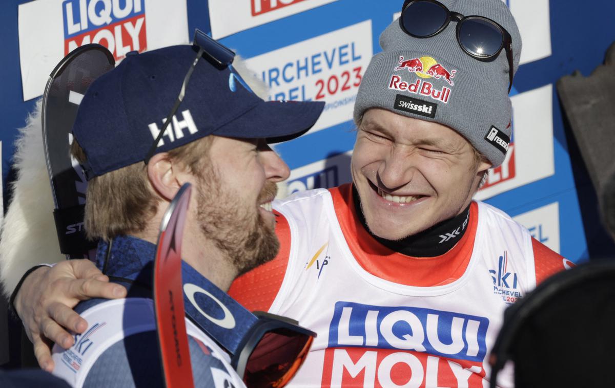 Kilde Odermatt | Švicar Marco Odermatt je novi svetovni prvak v smuku, z naslovom podprvaka pa se je zadovoljil Norvežan Aleksander Aamodt Kilde. | Foto Guliverimage