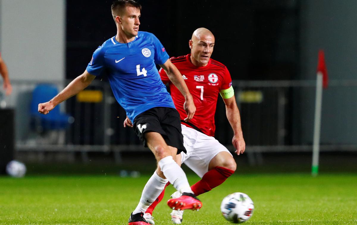 Matthias Käit | Matthias Käit je že v prvem polčasu dvakrat zatresel mrežo Latvije. Nogometaš Domžal je v karieri v državnem dresu dosegel že sedem zadetkov. | Foto Reuters