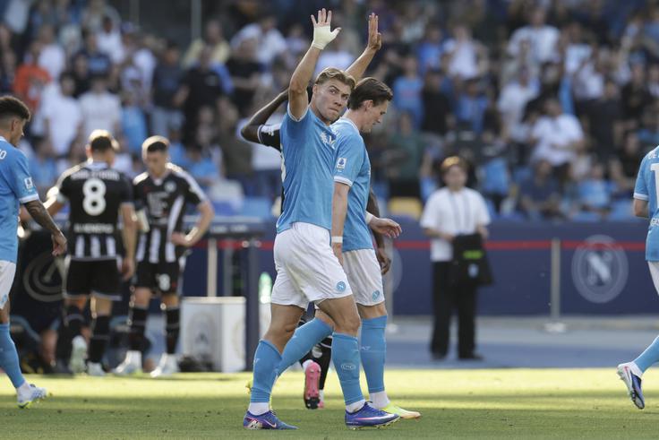 Rasmus Hojlund je zadel za zmago Napolija. | Foto: Reuters