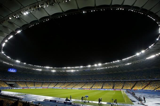 Olimpijski stadion v Kijevu, kjer se bosta za evropsko krono v soboto ob 20.45 udarila Real Madrid in Liverpool. | Foto: Reuters