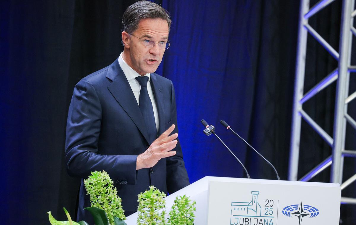Mark Rutte | Znova je pohvalil odziv Natovih sil na vdor ruskih dronov v poljski zračni prostor in ruskih letal v zračni prostor Estonije. | Foto Reuters