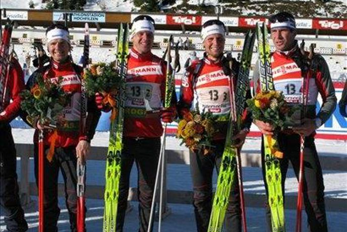 Slovenski biatlonci presenetljivo peti v štafeti