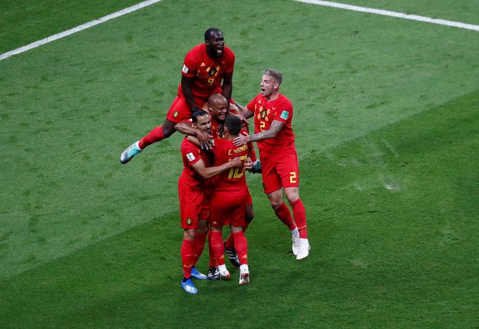 Belgijci so v prvem polčasu dvakrat premagali brazilskega vratarja. | Foto: Reuters