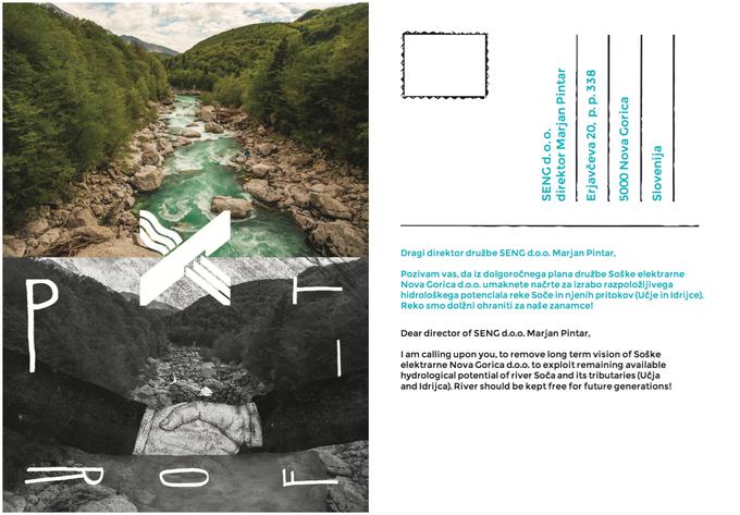Razglednice, ki so jih natisnili kot opomnik za zaščito potenciala reke Soče. | Foto: 