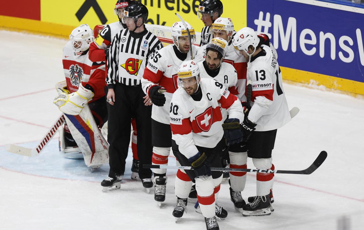 SP v hokeju 2024: Avstrija : Švica | Švica je slavila po kazenskih strelih. | Foto Reuters