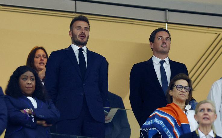 David Beckham si je ogledal številne tekme SP 2022 v Katarju. | Foto: Reuters