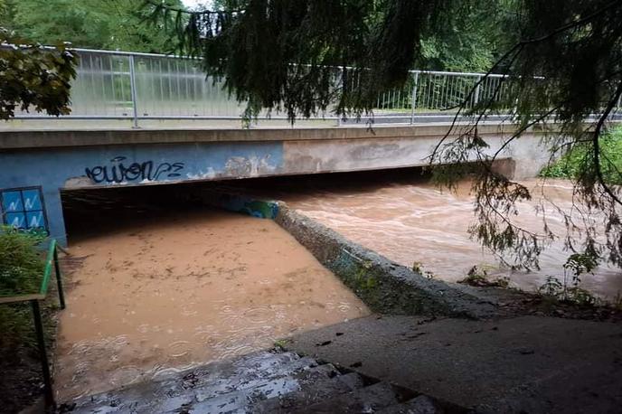 Škofja Loka | Obilne padavine so marsikje povzročale številne nevšečnosti. | Foto PGD Stara Loka