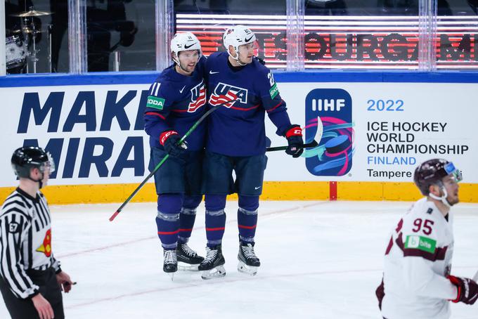 Bronasti z zadnjega svetovnega prvenstva Američani so za začetek s 4:1 premagali Latvijo. | Foto: Guliverimage/Vladimir Fedorenko