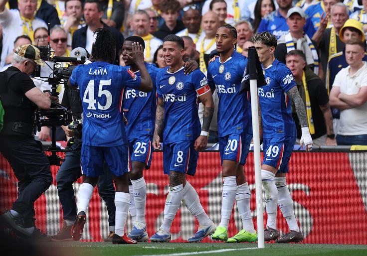 Enzo Fernandez je odločil zmagovalca v nedeljskem obračunu na Wembleyju. | Foto: Reuters