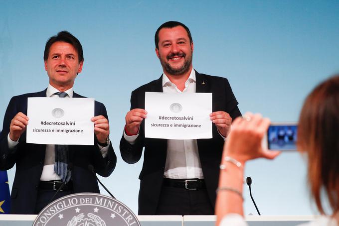 Vodji italijanske koalicije Giuseppe Conte in Matteo Salvini | Foto: Reuters