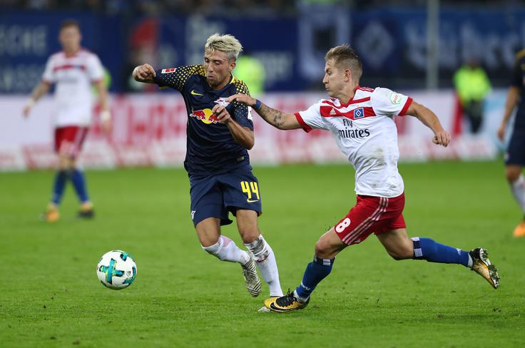 Kevin Kampl v ligi prvakov tokrat z Leipzigom. | Foto: Getty Images