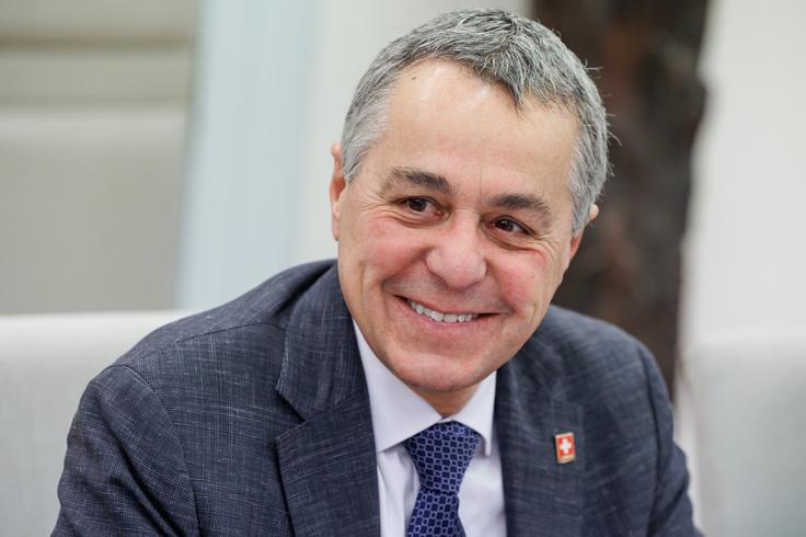 Cassis je omenil, da je Švici in Sloveniji skupna tudi bogatost z jeziki in se pri tem navezal na mednarodni teden retoromanščine. | Foto: STA