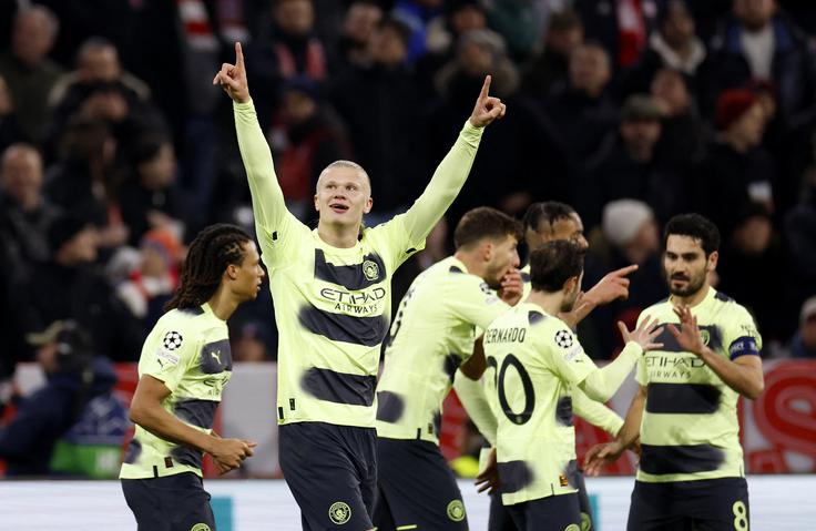 Erling Haaland Bayern München Manchester City Erling Haaland je zatresel mrežo Bayerna na obeh četrtfinalnih tekmah lige prvakov. | Foto: Reuters