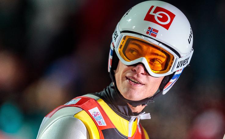 Norvežan Daniel Andre Tande je bil na edinem trening skoku najdaljši. | Foto: Sportida