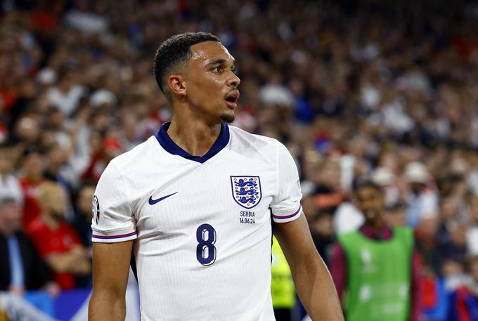 Trent Alexander-Arnold je eden izmed dveh nogometašev Liverpoola, ki na tem Euru zastopata barve Anglije. Drugi je Joe Gomez. | Foto: Reuters