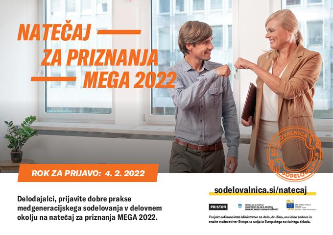 Delodajalci lahko svoje dobre prakse spodbujanja medgeneracijskega sodelovanja v delovnem okolju na natečaj za priznanja MEGA 2022 prijavijo vse do 4. februarja 2022.  | Foto: 