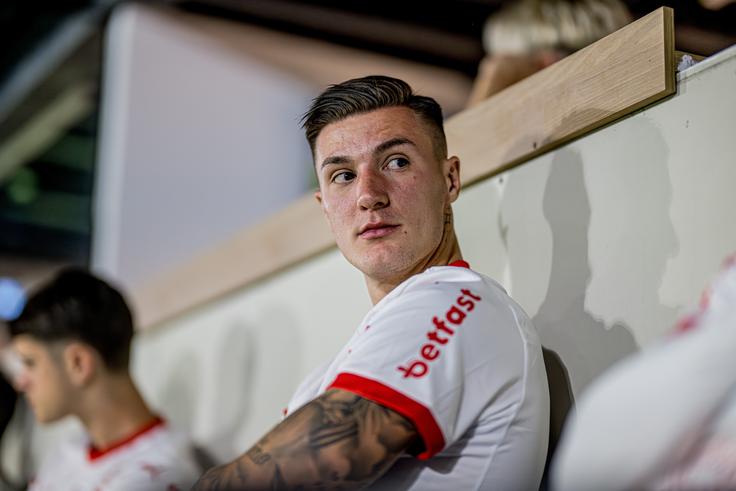 Benjamin Šeško za zdaj ostaja pri Leipzigu. | Foto: Guliverimage