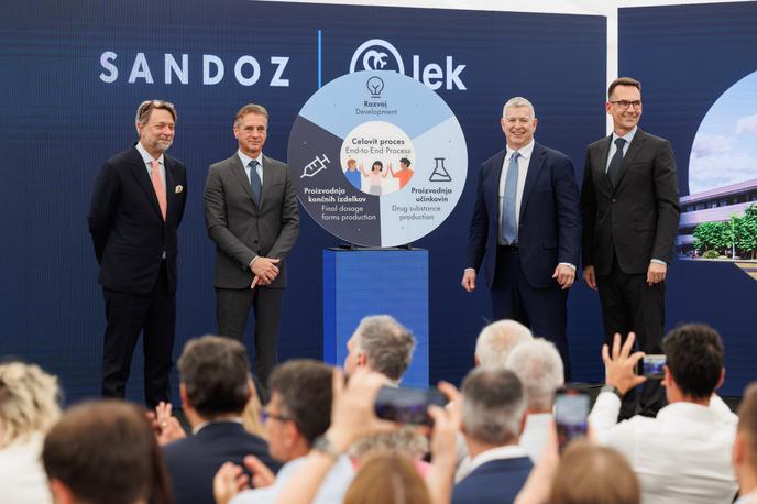 Položitev temeljnega kamna Lek Sandoz | Proizvodno-skladiščni objekt s kletjo bo imel v dveh nadstropjih skladišča, proizvodne prostore ter pisarne in laboratorije. | Foto STA