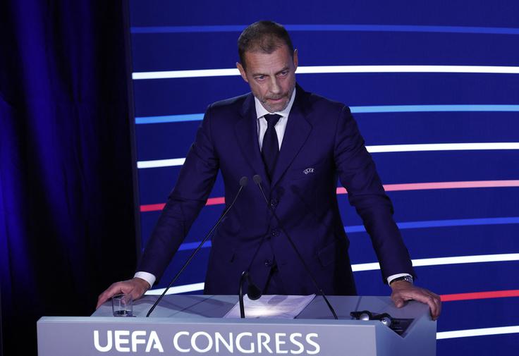 Aleksander Čeferin konfres Uefa | Foto: Reuters