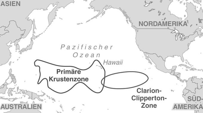 Zemljevid Tihega oceana, na katerem je označeno območje Clarion-Clipperton, kjer je mednarodna raziskava naletela na presenetljivo odkritje. | Foto: Guliverimage