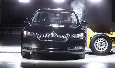 Škoda superb tudi varnostni prvak: tretji avtomobil letos s "petico" Euro NCAP