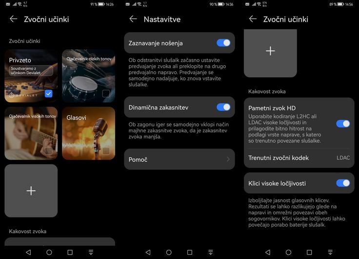 Izbira in nastavljanje zvočnih učinkov v aplikaciji AI Life (povezani testni telefon je bil Huawei Mate 20) | Foto: Srdjan Cvjetović