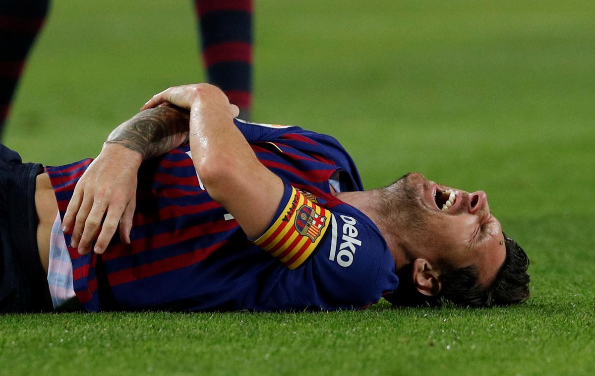 Lionel Messi poškodba | Lionel Messi si je poškodoval komolec pred dvema tednoma. | Foto Reuters