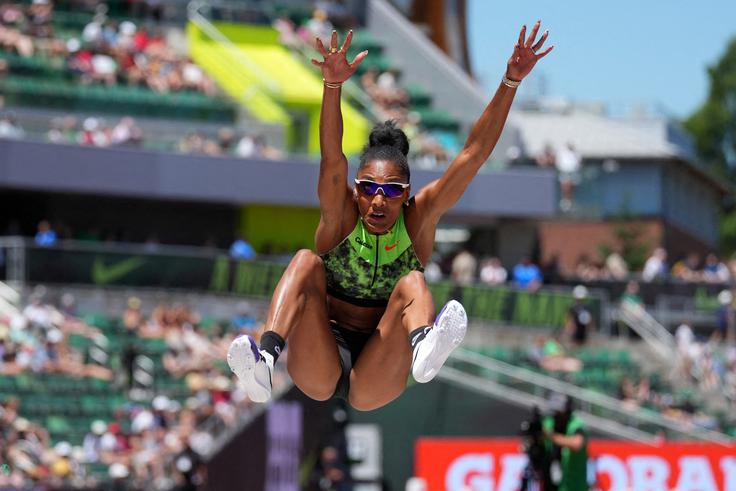 Tara Davis Woodhall je v začetku julija zmagala na državnem prvenstvu ZDA. | Foto: Reuters