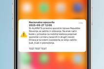 SI-ALARM, testno sporočilo