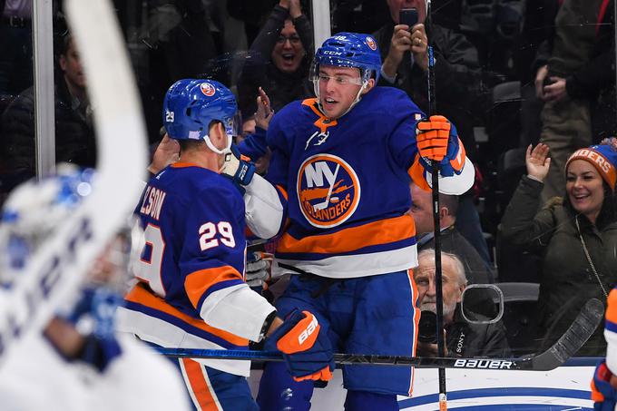 New York Islanders so dosegli 12. zmago na zadnjih 13 tekmah. Anthony Beauvillier je dosegel dva zadetka. | Foto: Reuters