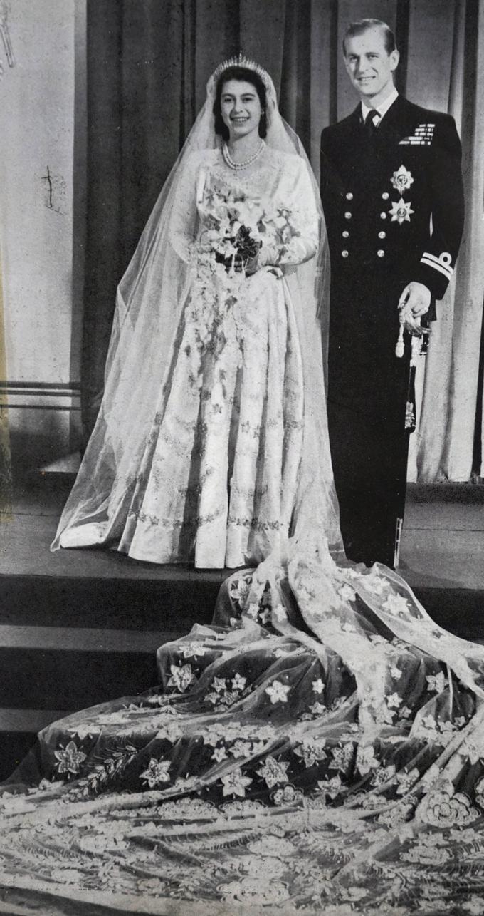 Kraljica Elizabeta II. in princ Filip, vojvoda Edinburški, na svoj poročni dan, 20. novembra 1947 | Foto: Guliverimage/Vladimir Fedorenko