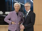 Christine Lagarde, predsednica Evropske centralne banke, Boštjan Vasle, guverner Banke Slovenije