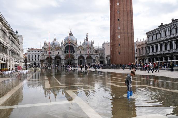 Benetke pod vodo | Benetke so avgusta redko poplavljene. Fotografija je iz oktobra 2021. | Foto Reuters